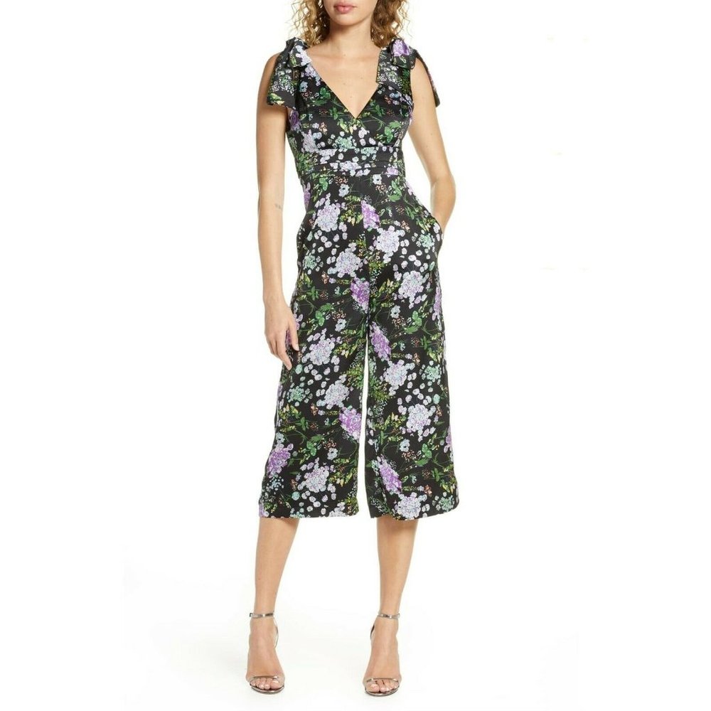 Foxiedox Women's Floral Wide Leg Jumpsuit